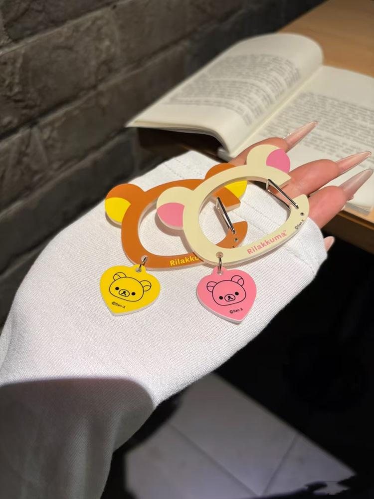 Милый металлический карабин-брелок Rilakkuma, очаровательный мультяшный медведь, подвеска для сумки, высокая эстетика, креативный рюкзак