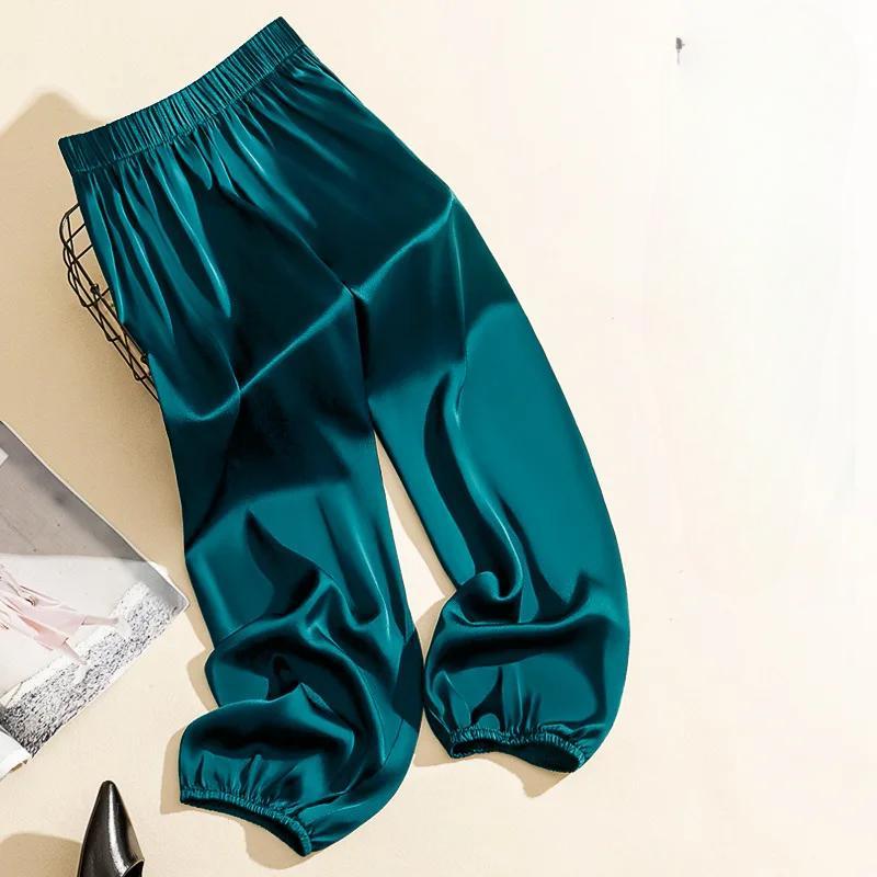 Summer Cool Ice Silk Acetate Bloomers Pants for Women & Men Loose Silk Satin Knickerbockers Acetate Satin Smooth Knickers Pants