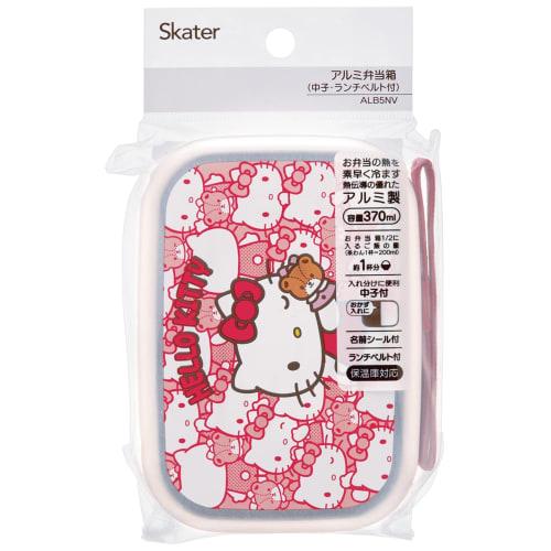 Skater Aluminum Bento Box, 370ml, For Children, Warm Storage Compatible, Lunch Belt Included, Made in Japan, Sanrio Hello Kitty Ushiro Shiro Girl ALB5