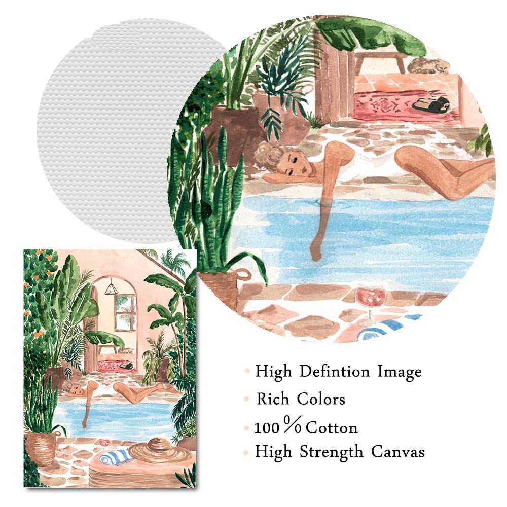 Марокко художественный принт модные шикарные иллюстрации в стиле бохо плакаты летние тропические настенные картины телесный женский холст живопись домашний декор