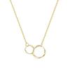 FANCIME 18K Yellow Gold Necklace for Double Loop and Circle Perfect for White and Gift Wrapping Women, Design, Day, Mother's Day, Birthdays,
