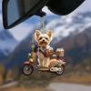 Yousheng Автомобильный кулон Реалистичный щенок, едущий на мотоцикле, Дизайнерская статуэтка, Легкое подвесное украшение, Декор для дома и улицы