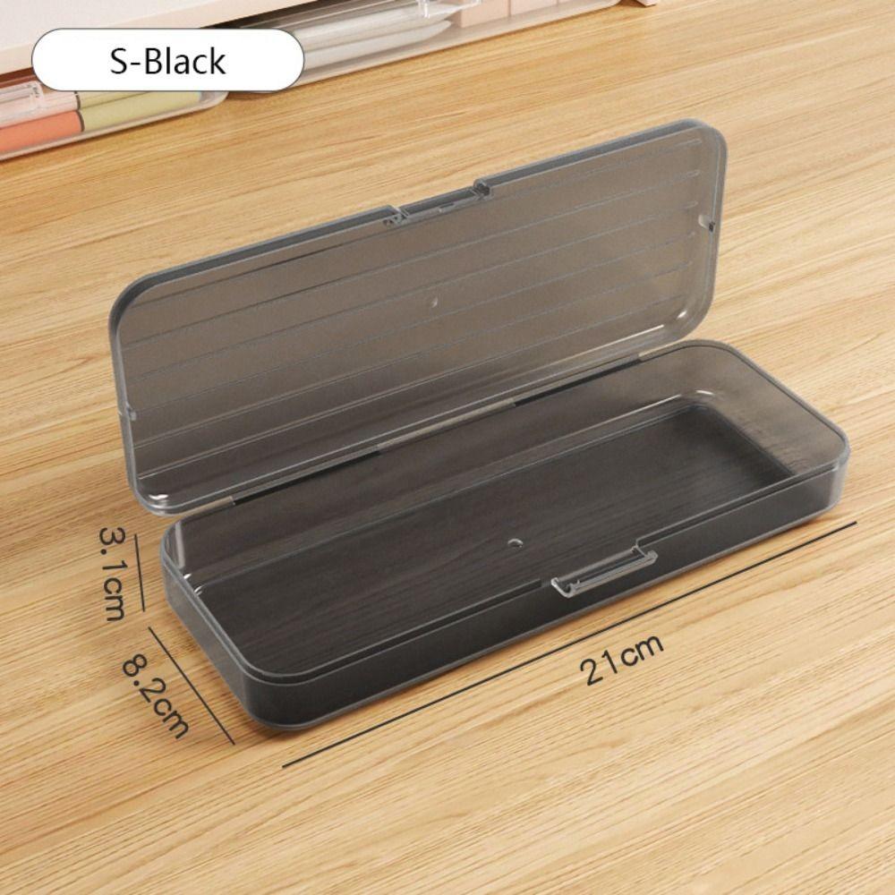 Transparent Storage Box Plastic Pen Box Simple Pencil Case  Gift