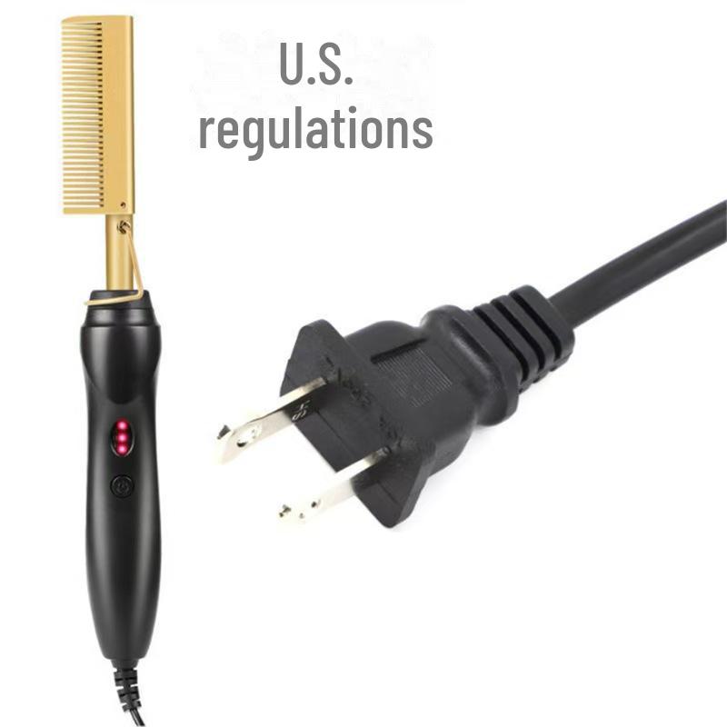 Расческа двойного назначения из меди для выпрямления и завивки влажных/сухих волос