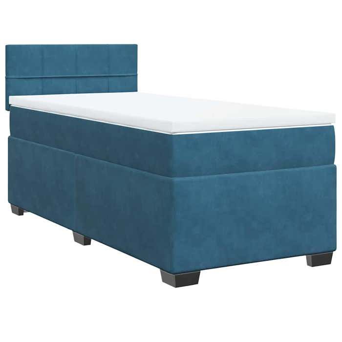 Maison Exclusive - Sommier à lattes de lit et matelas Bleu foncé 80x200 cm Velours