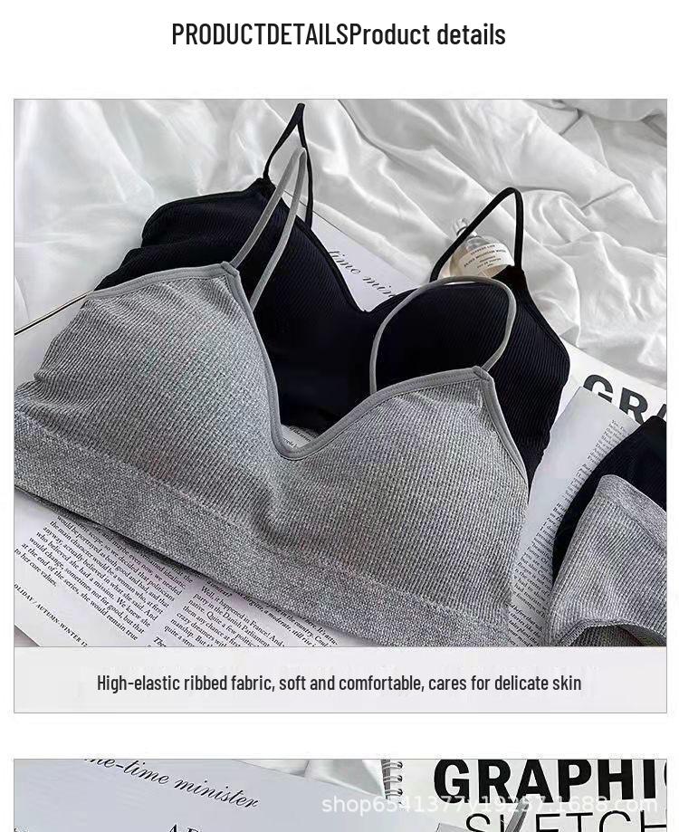 2024 Беспроводной пуш-ап бюстье и трусики - Женское сексуальное спортивное нижнее белье с запахом на груди