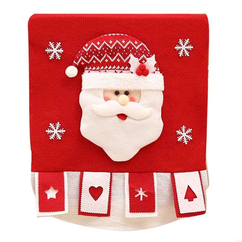 Рождественская накидка на стул Санты из ткани, стирается в машине, быстро собирается, для украшения столовой, гостиной