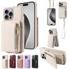 Чехол-кошелек на ремешке через плечо для iPhone 16E 15 Pro Max 14 Plus 13 12 11 Xr 8 Plus с отделениями для карт