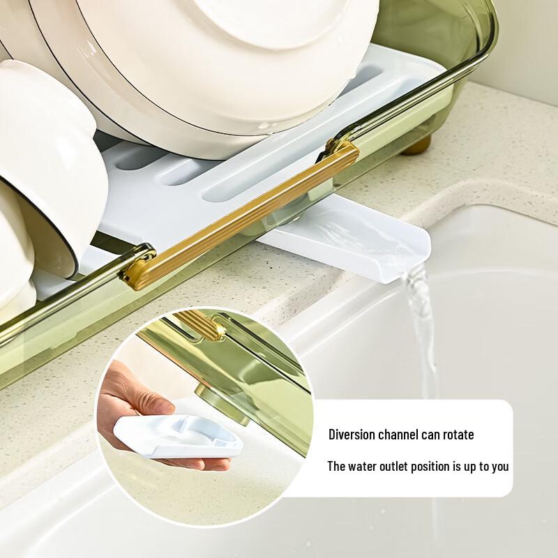 WEZHO Transparent Countertop Dish Drying Rack