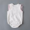 Летние кружевные боди для новорожденных девочек, белый хлопковый комбинезон без рукавов, комбинезон, одежда