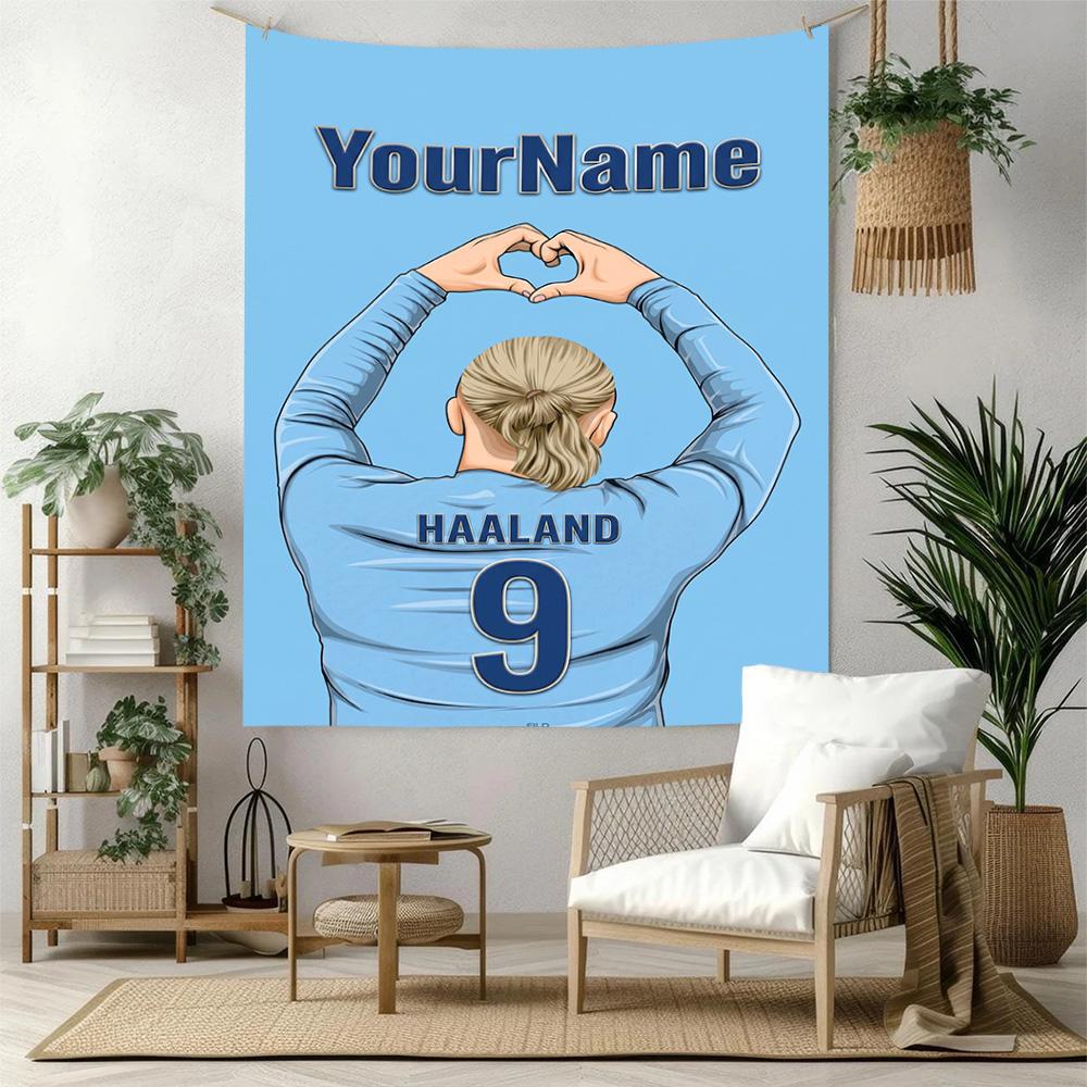 Haaland Custom Your Name Wall Decor Tapestry Art For Pet Memorial Birthdaywedding Party Backdrop Family Gift