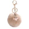 Key Ring Ballet Angel Girl keychain Little Angel Car keychain Fake Fur Key Chain Fur Ball Keyring