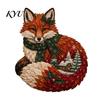 Vintage Christmas Decor Patchwork Fabric DIY Kit, Adult Sewing Handcrafted Set with Creative Holiday Gift Pre-Cut Squares, Animals Craft for Beginners