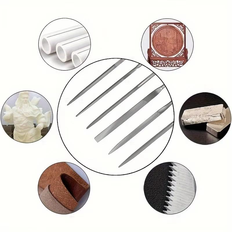 Mini Metal Needle File High-Carbon Steel Non-Slip Ergonomic Handles Hand Files Hardened Alloy Detail Precise Work Premium New