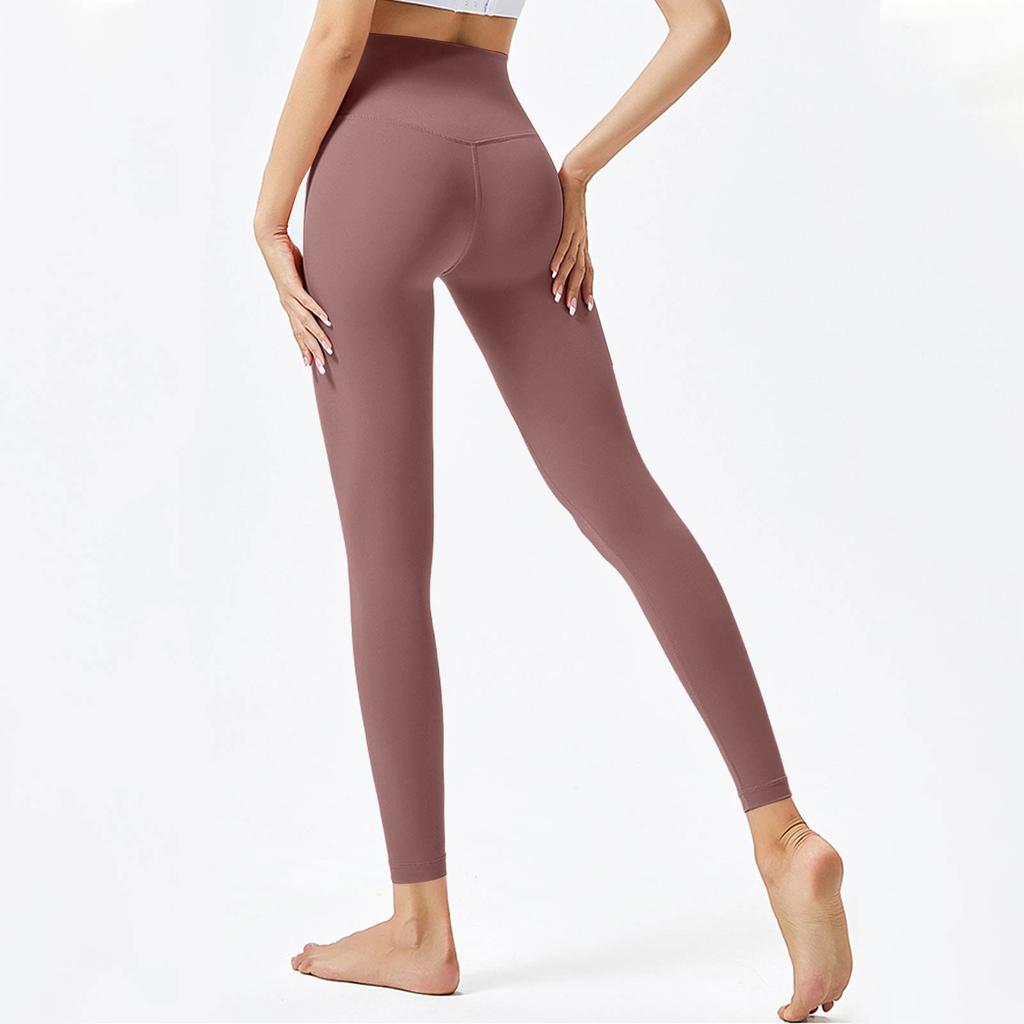 Женские модные однотонные штаны для йоги с высокой талией, узкие спортивные штаны для фитнеса