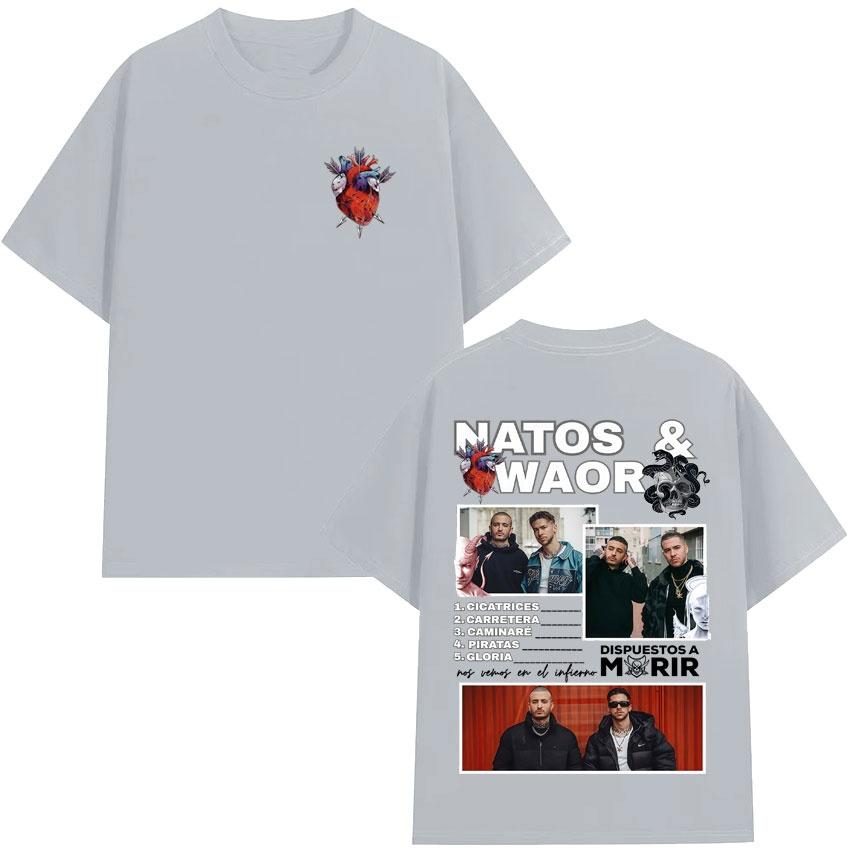 NATOS WAOR Travel Album 2025 Summer T-Shirt Trendy Men's and Women's T-Shirt Harajuku Cotton Super Large T-Shirt Unisex