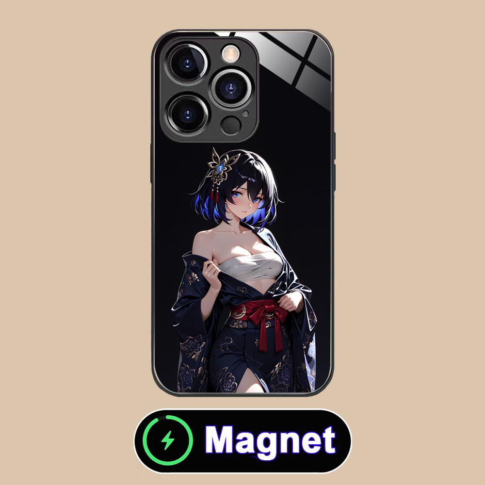 HSR Seele Стеклянный чехол для мобильного телефона MagSafe для iPhone 17 16 15 14 13 12 11 Air Pro Max Plus Mini Цветная крышка