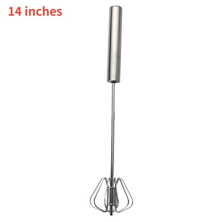 Полуавтоматический венчик для взбивания яиц из нержавеющей стали 304 Ручной миксер Самовращающаяся мешалка Кухонные принадлежности Инструменты для взбивания яиц