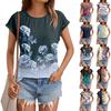 Женские топы, футболки с коротким рукавом, блузки с принтом, нарядные повседневные ажурные вышивки, летняя модная одежда
