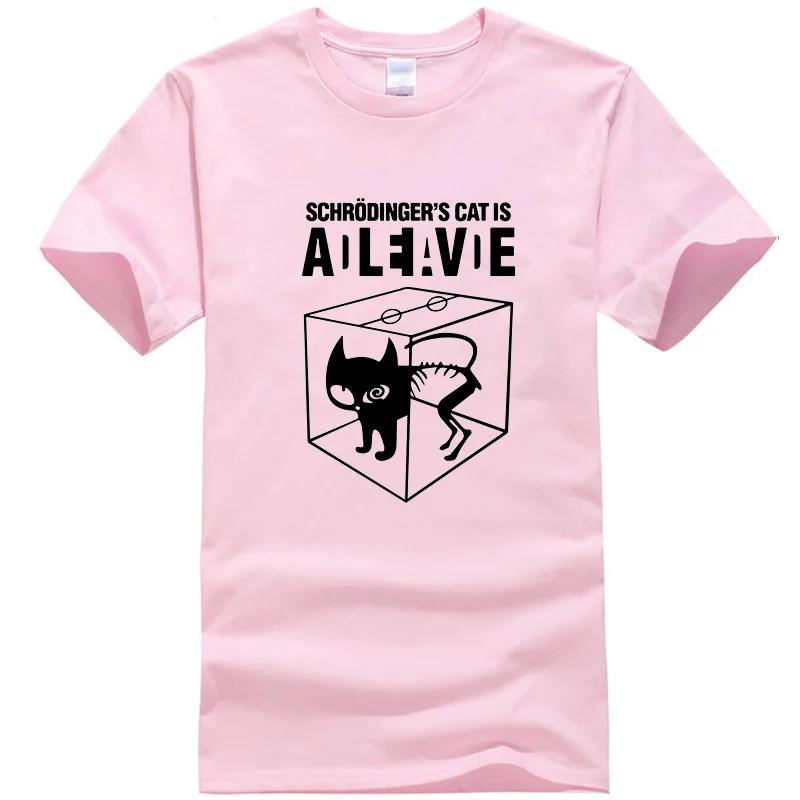 2025 Men's Summer Cotton Vintage Schrodinger's Cat Print Summer Short Sleeve Men's Street Hip Hop Big Bang Theory Men's T-shirt