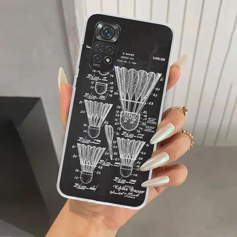 Спортивный чехол для телефона с принтом бадминтона для Xiaomi Redmi Note 15 14 14S 13 12S 12 Pro 11S 11 Plus 11T 11E 10S Мягкий чехол-накладка Redmi Нет