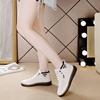 Soft Soled Single Shoe 2024 Autumn New Solid Color Versatile Casual Wedge Heel Lightweight Anti Slip Sports Women Sneakers