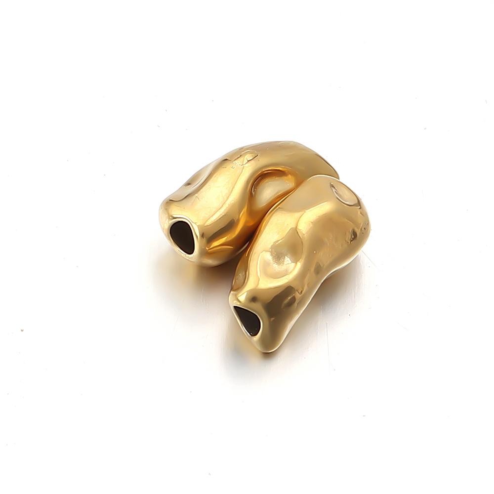 5-10pcs/lot Stainless Steel Spacer Beads Irregular Shape Big Hole Loose Bead For DIY Charms Bracelet Necklace Making Accessories