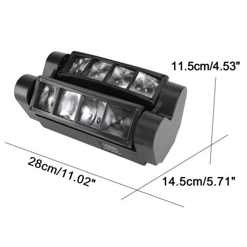 Bruce & Shark Rotating 8x10W RGBW LED Spider Moving Head Light with Sound Activation and DMX 7/15CH Controls, Perfect for DJ, Party, and Disco Lightin