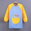 Kid's Waterproof Long-sleeved Reversible Painting Smock with Kindergarten Print - Protecting Clothes for Messy Activities.