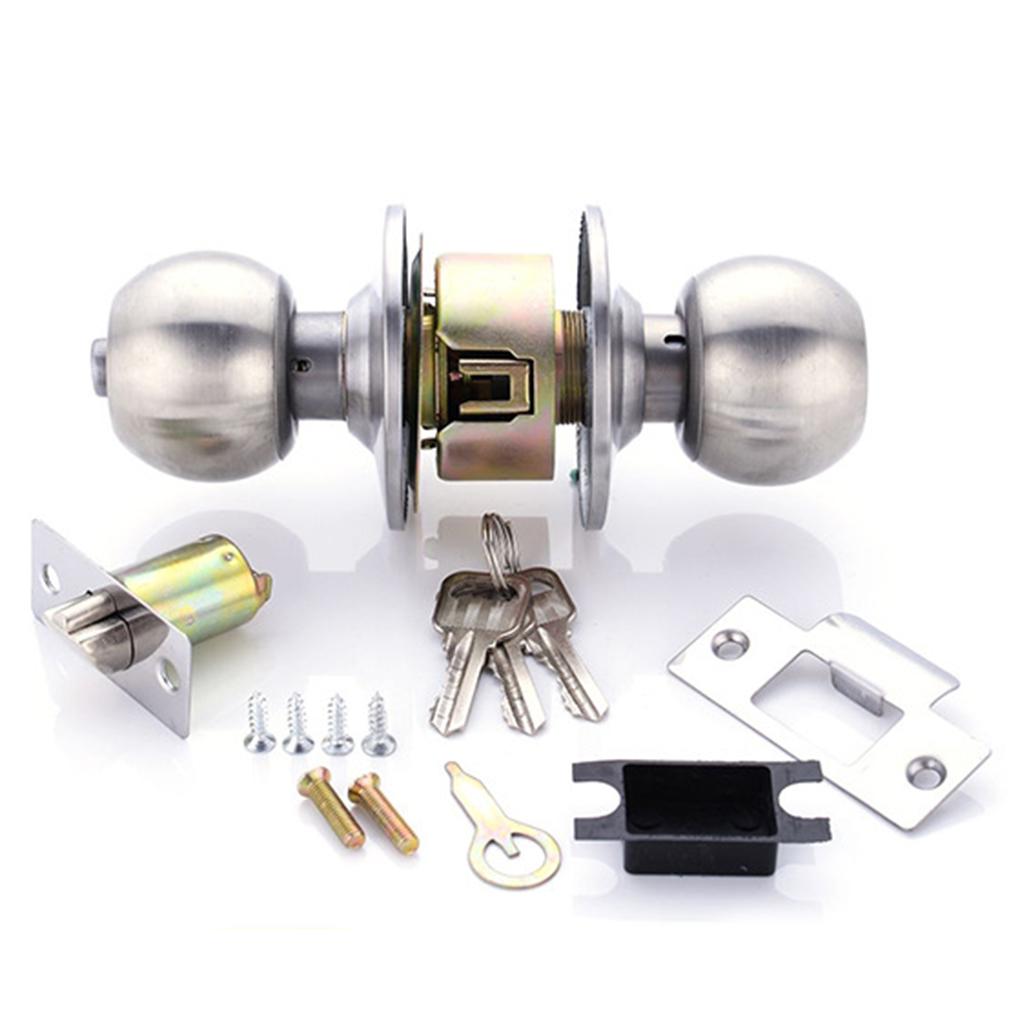 Сферические ручки для дверей Универсальные из нержавеющей стали Замок для спальни Замки для ванной комнаты Входные замки Кухонная фурнитура Прочный механизм