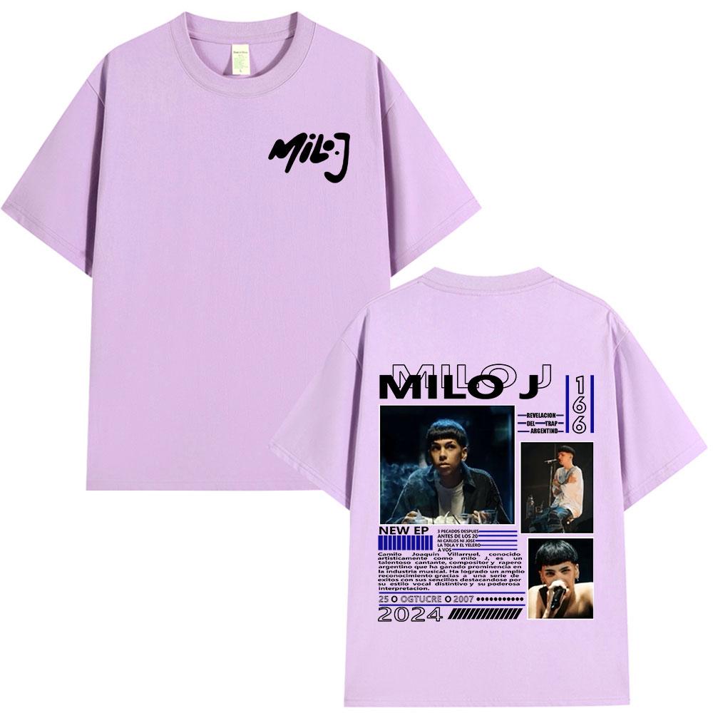 Rapper Milo J 166 Album Merch T Shirts Unisex Women Clothing Fashion Hip Hop Tshirt Cotton Casual Short Sleeve Tshirts Streetwear
