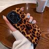 Fashion Bright Brown Leopard Silicone Leather Case For iPhone 13 11 14 15 Pro Max Plus 12 Mini X XS XR 7 8 SE Shockproof Cover