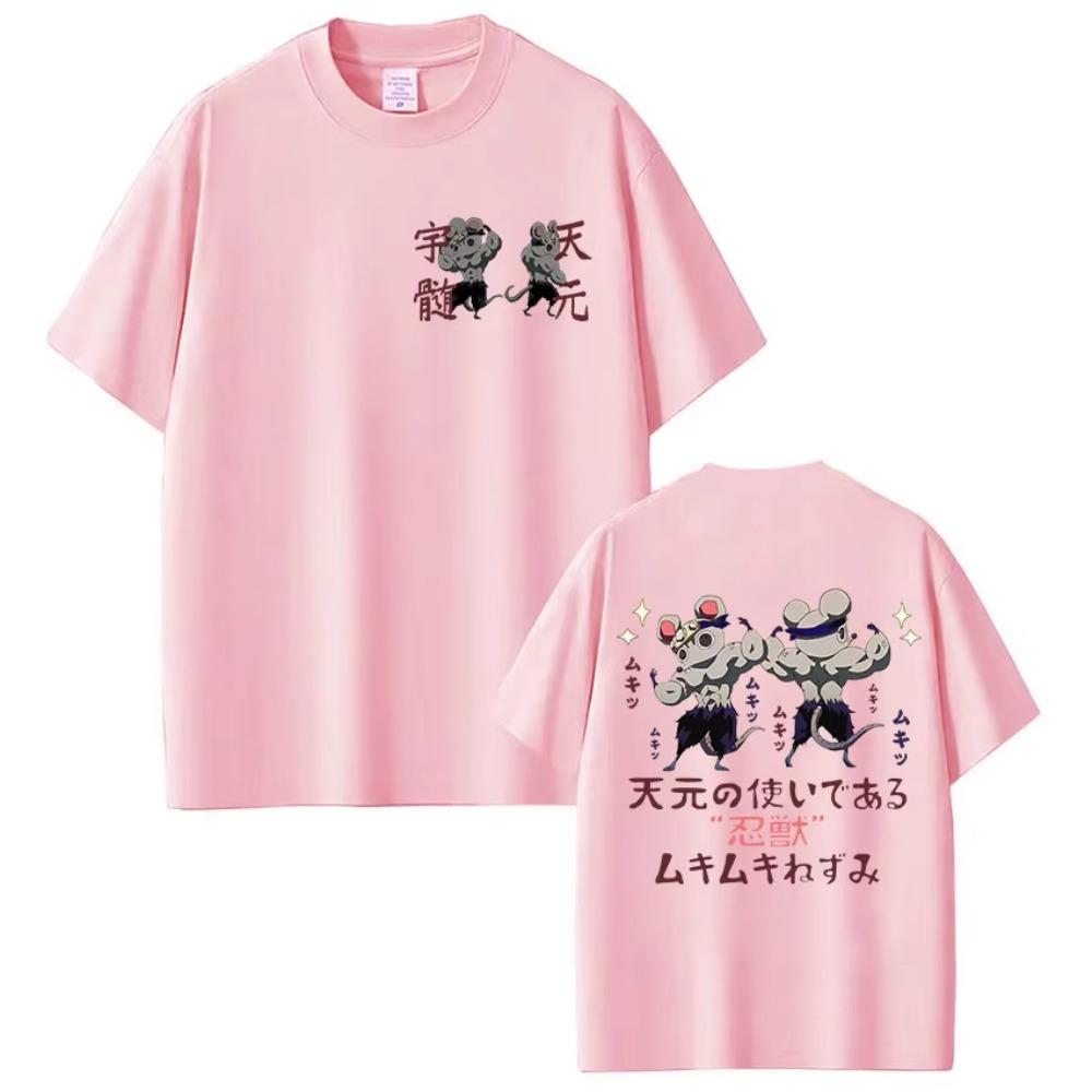 Demon Slayer Tengen Uzui Unisex Pure Cotton Tshirt 2026 Summer Hot Anime Print Loose Casual Parentchild Short Sleeved Top