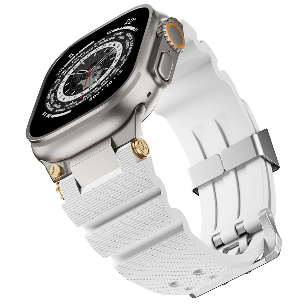 Силиконовый спортивный ремешок для Apple Watch Ultra 2/3 49 мм Series 11 46 мм 10 9 8 7 45 мм резиновый браслет для IWatch 6 5 4 Se 44 мм 42 мм