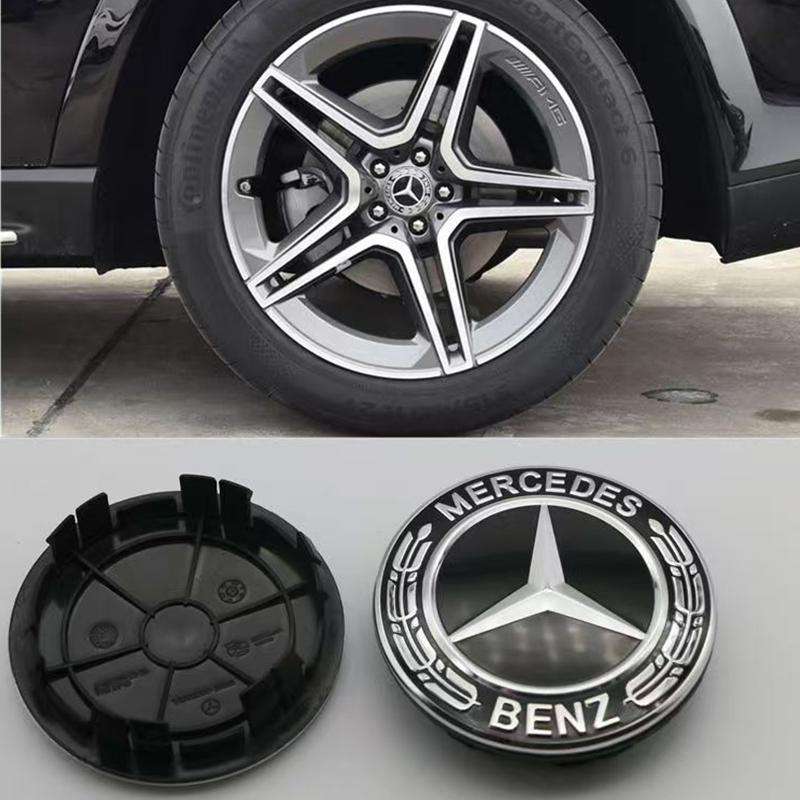 Car Sticker 4pcs 75mm 65mm A1674015900 New Black 6 Pin For Mercedes Benz Car Wheel Hub Center Caps Rims Cover Emblem Badge Logo