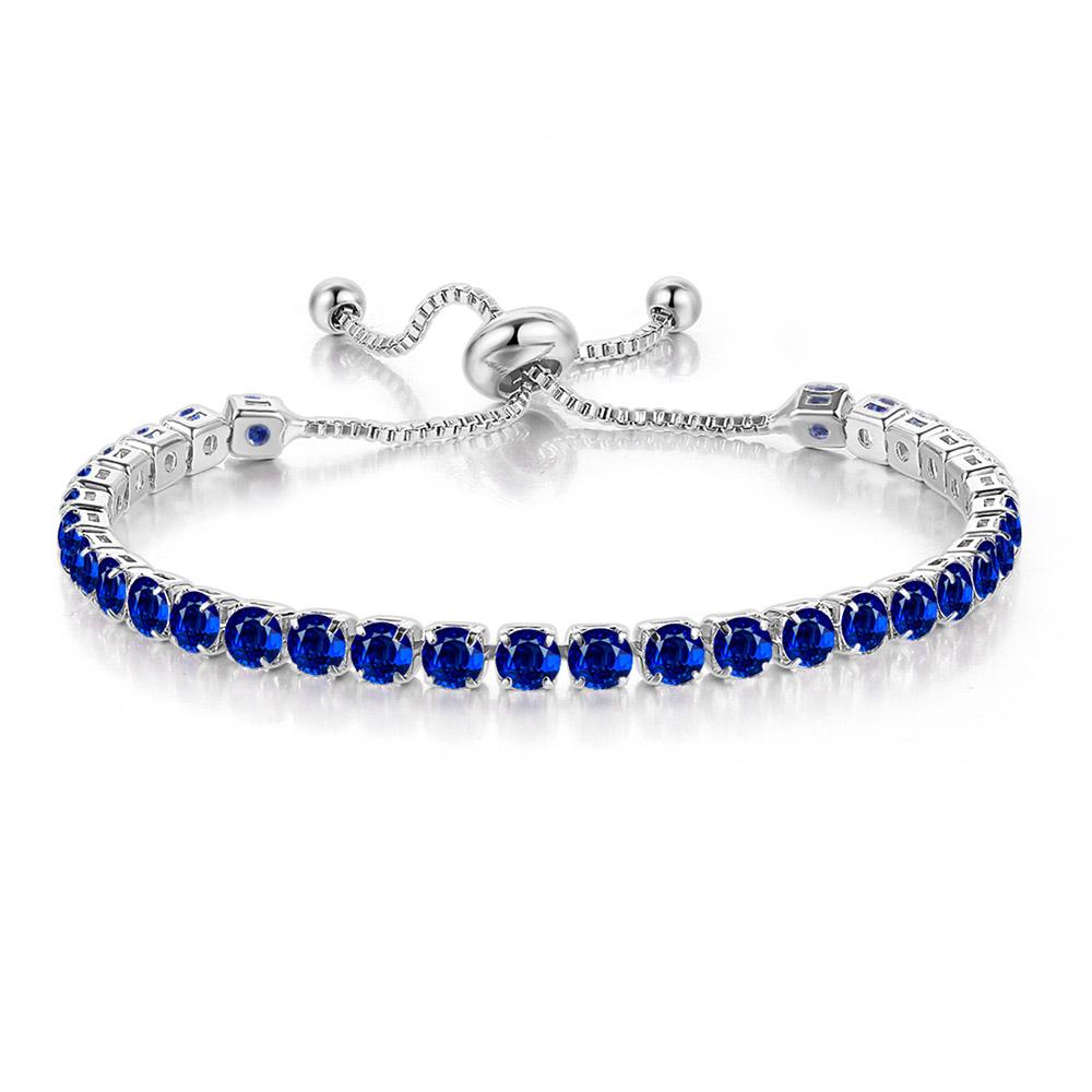 Adjustable 4MM Round Rainbow Zircon Tennis Bracelets for Women Men Fashion Silver Color Crystal Chain on Hand Trend Jewelry H133