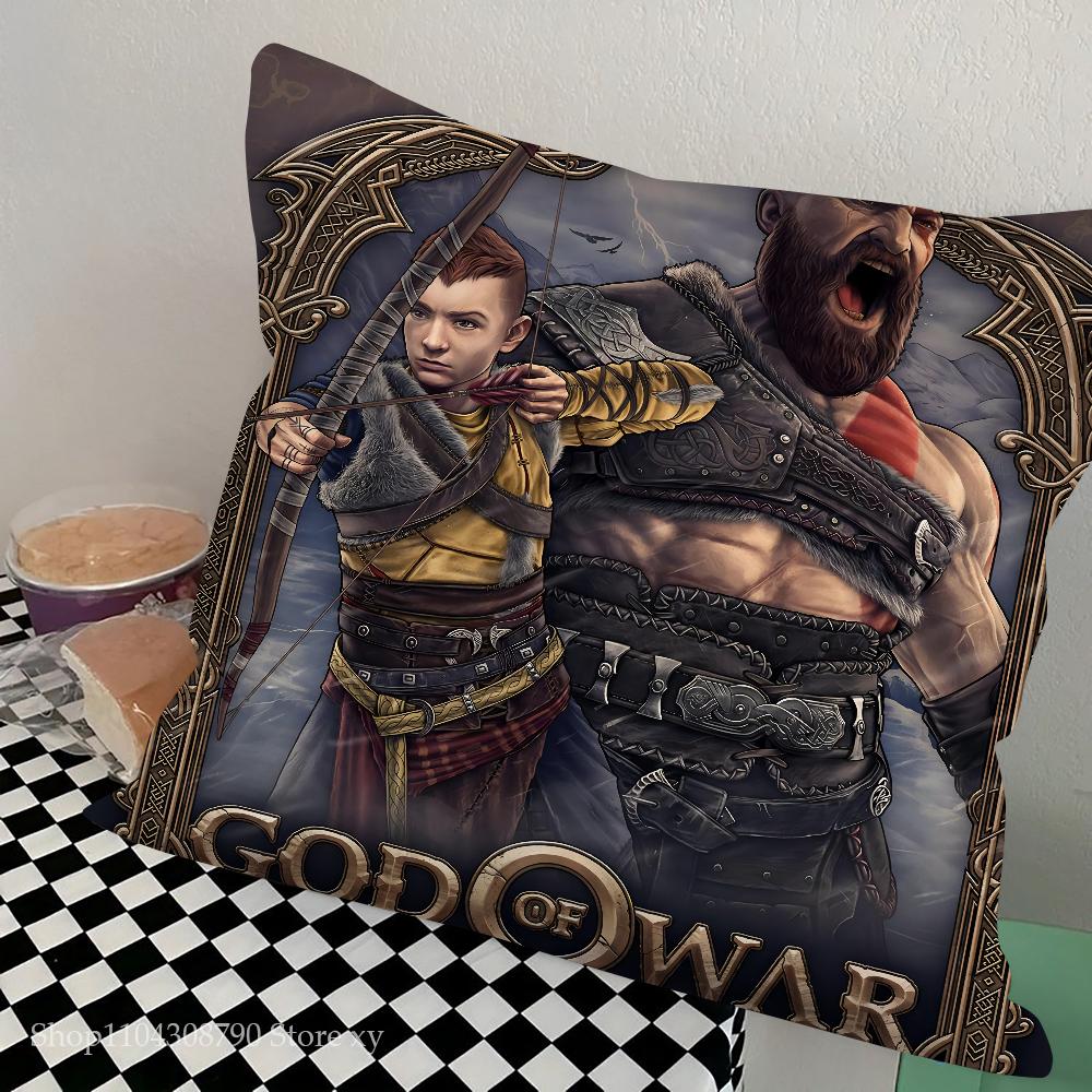 Игровой G-God Of War Ragnarok Наволочка Квадратная Подушка Спальня Диван Отдых Комфортная Подушка Автомобиль Гостиная Домашний Декор