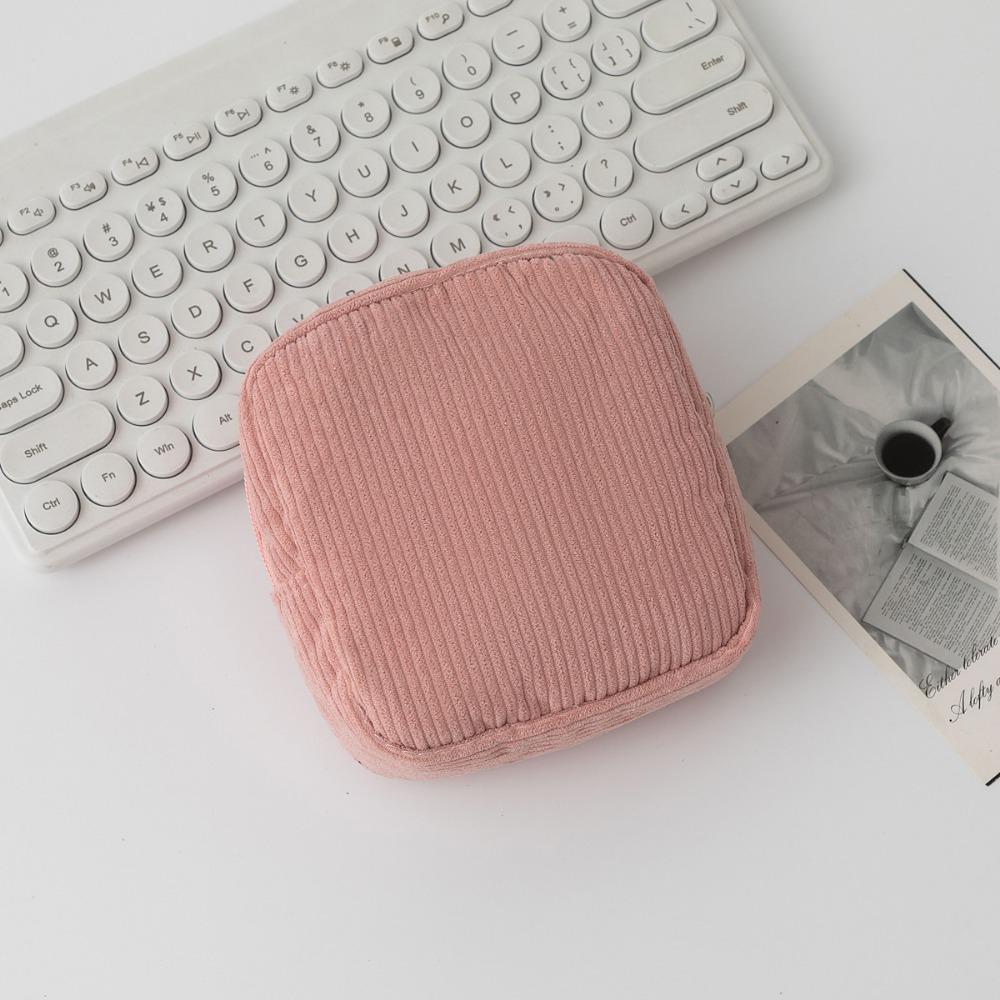 Mini Cosmetic Storage Pouch Corduroy Sanitary Napkins Organizer Ins Makeup Lipstick Bags