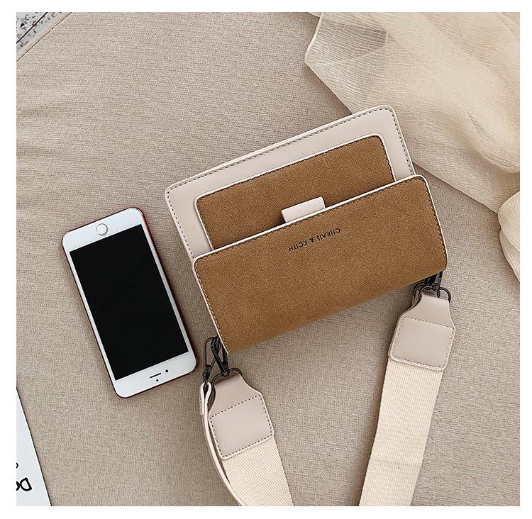 Yuezi Chic Женская маленькая квадратная сумка кроссбоди в корейском стиле 2025 года с широким ремнем