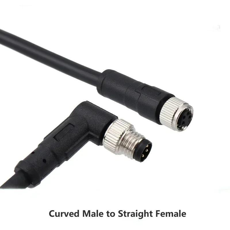 M8 10M PUR/PVC Unshield Cable 3Pin 4 5 6Pin 8Pin Waterproof Aviation Connector Male To Female Straight To Curved Power Adapter