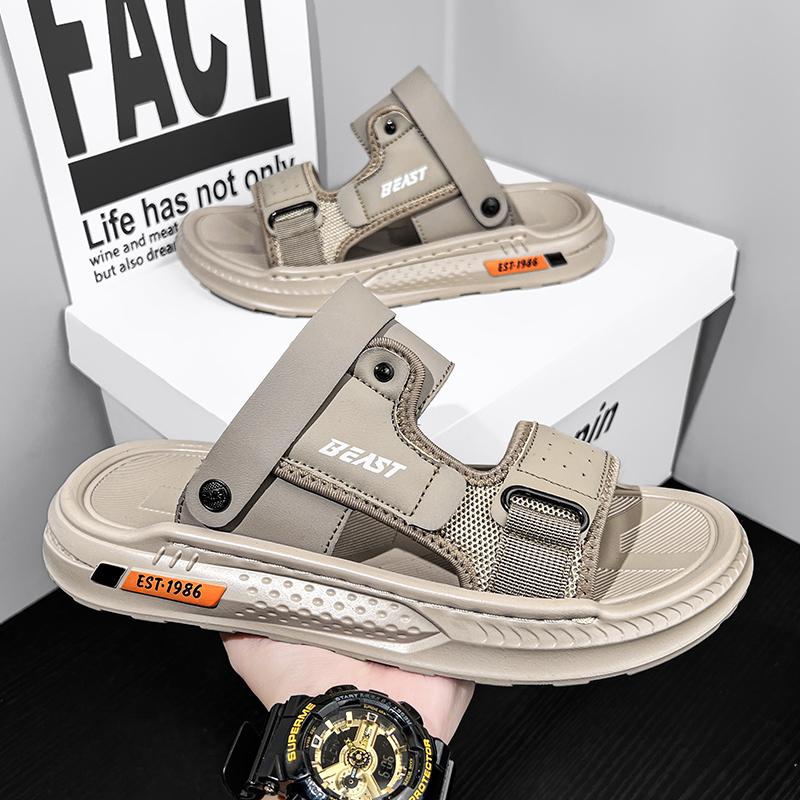 Мужские высококачественные повседневные сандалии Летние уличные дышащие водонепроницаемые противоскользящие удобные пляжные туфли Двойного назначения спортивные шлепанцы