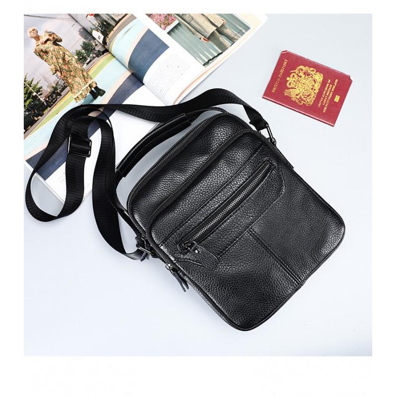 New Top Layer Cowhide Men's Shoulder Bag Trend Versatile Leather Outdoor Casual