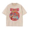 2026 Summer Women Death Metal Print Washed T Shirt Distressed Soft Loose Breathable Short Sleeve Punk Trend Casual Streetwear To