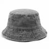 Hong Kong Style Retro Washed Denim Fisherman Hat Couple Fashion Distressed Short Brim Basin Hat Breathable Solid Color Spring and Autumn