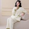 "Women's Thickened Cotton Pajamas for Autumn/Winter 2024 - Large Size Postpartum Home Suit"