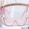 Тонкий Прозрачный Сексуальный Бюстгальтер из Полного Кружева на Косточках Без Подкладки Свежая Регулировка Большой Размер Чашка BC 34-40