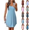 Женская весенне-летняя темпераментная мода с круглым вырезом, однотонный короткий жилет, тонкое платье