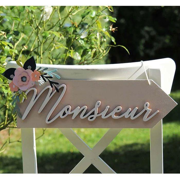 2 mots en bois 32 et 34 cm - Madame & Monsieur