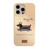 Korean Style Ins Embroidery 17pro Max Apple 16 Mobile Phone Case Iphone14 Three Dimensional Dachshund Dog Suitable for 13 Silicone