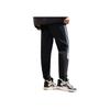 Li Ning Sports Lifestyle Series Fashion Logo Print Pattern Spliced Elastic Waist Tapered Knit Joggers Men Joggers Black AKLT607-2